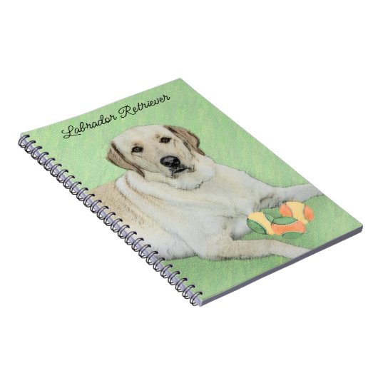 Gele labrador Retriever & Tennis Balls Painting Notitieboek (Rechterzijde)