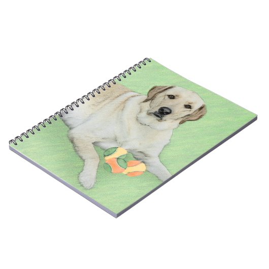 Gele labrador Retriever & Tennis Balls Painting Notitieboek (Linkerzijde)