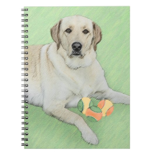 Gele labrador Retriever & Tennis Balls Painting Notitieboek (Voorkant)