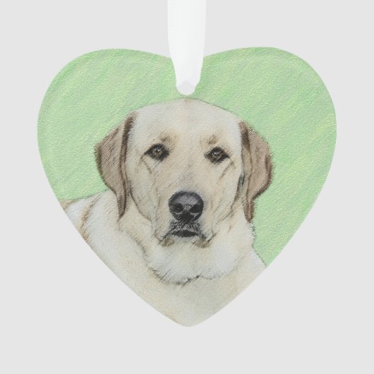 Gele labrador Retriever & Tennis Balls Painting Ornament (voorkant)
