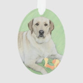 Gele labrador Retriever & Tennis Balls Painting Ornament (achterkant)
