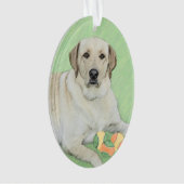Gele labrador Retriever & Tennis Balls Painting Ornament (voorkant)