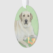 Gele labrador Retriever & Tennis Balls Painting Ornament (voorkant)