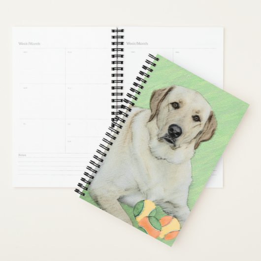 Gele labrador Retriever & Tennis Balls Painting Planner (Display)