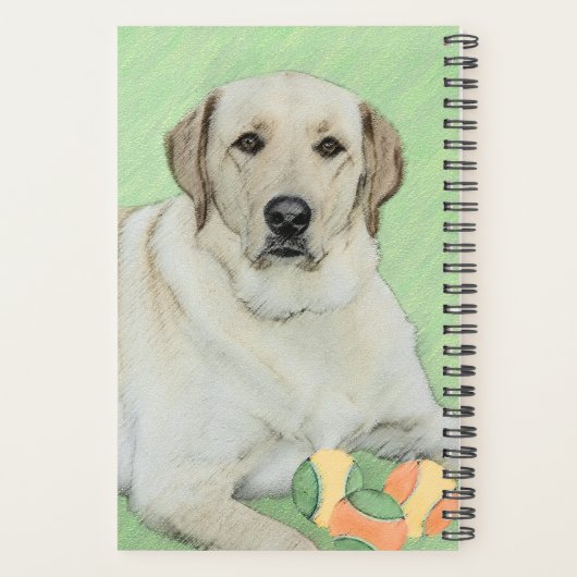 Gele labrador Retriever & Tennis Balls Painting Planner (Achterkant)