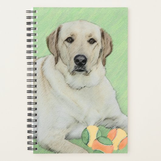 Gele labrador Retriever & Tennis Balls Painting Planner (Voorkant)