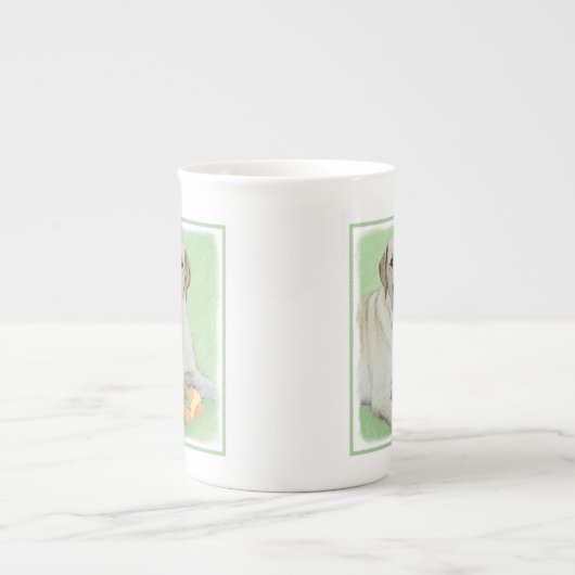 Gele labrador Retriever & Tennis Balls Painting Porselein Kop (Voorkant)