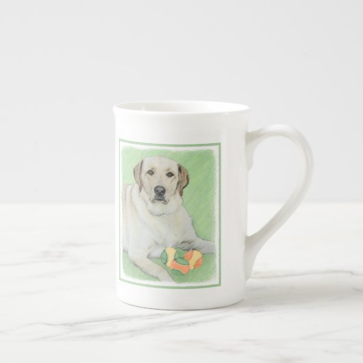 Gele labrador Retriever & Tennis Balls Painting Porselein Kop (Rechts)