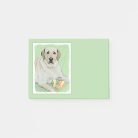Gele labrador Retriever & Tennis Balls Painting Post-it® Notes (Voorkant)