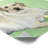 Gele labrador Retriever & Tennis Balls Painting Poster (Hoek)