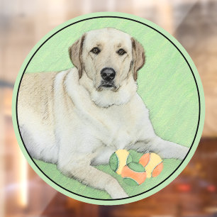 Gele labrador Retriever & Tennis Balls Painting Raamsticker
