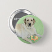 Gele labrador Retriever & Tennis Balls Painting Ronde Button 5,7 Cm (Voorkant /achterkant)