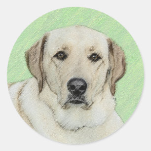 Gele labrador Retriever & Tennis Balls Painting Ronde Sticker