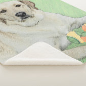 Gele labrador Retriever & Tennis Balls Painting Sherpa Deken (3/4)