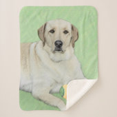 Gele labrador Retriever & Tennis Balls Painting Sherpa Deken (Voorkant)