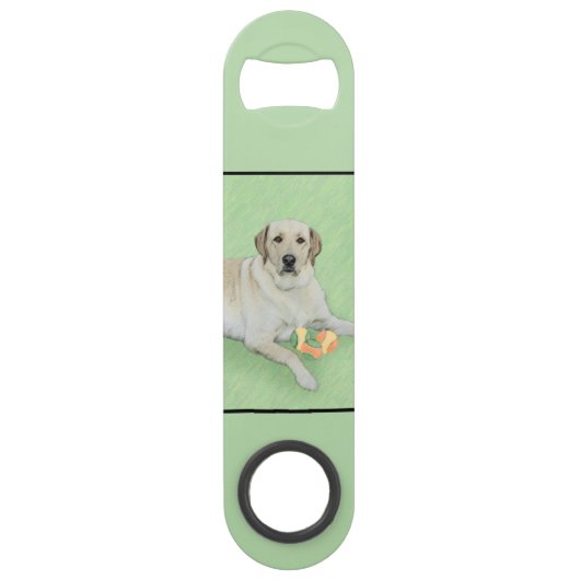 Gele labrador Retriever & Tennis Balls Painting Speed Flessenopener (Achterkant)