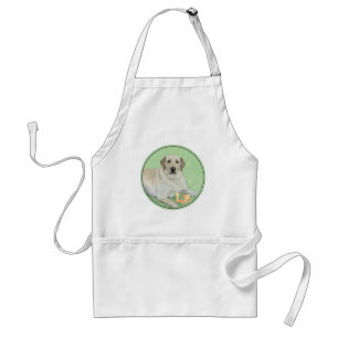 Gele labrador Retriever & Tennis Balls Painting Standaard Schort
