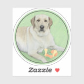 Gele labrador Retriever & Tennis Balls Painting Sticker (Vel)