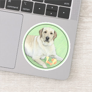Gele labrador Retriever & Tennis Balls Painting Sticker