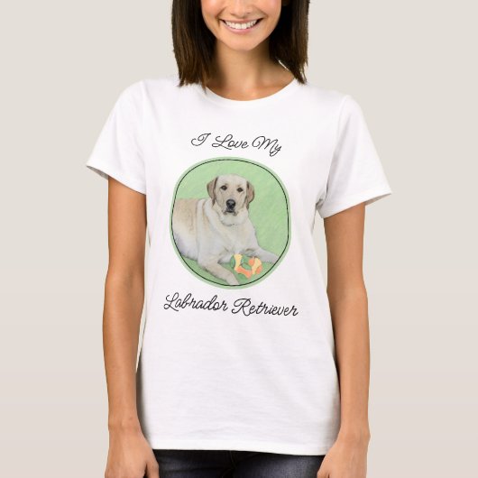 Gele labrador Retriever & Tennis Balls Painting T-shirt (Voorkant)