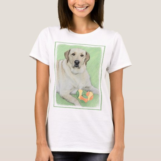 Gele labrador Retriever & Tennis Balls Painting T-shirt (Voorkant)