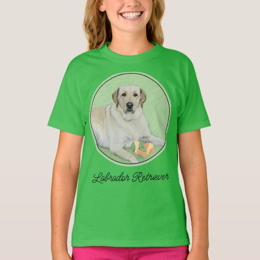 Gele labrador Retriever & Tennis Balls Painting T-shirt (Voorkant)