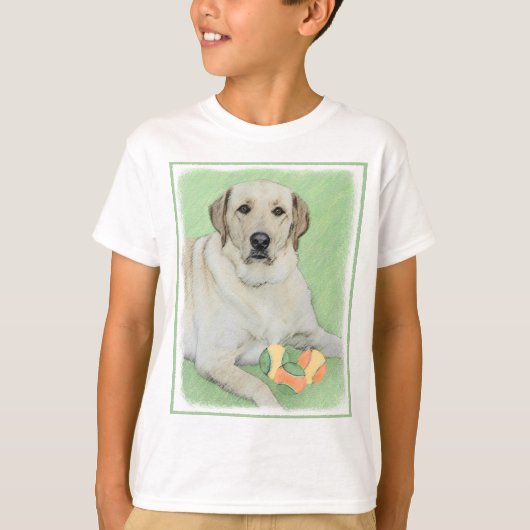 Gele labrador Retriever & Tennis Balls Painting T-shirt (Voorkant)