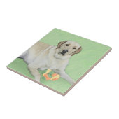 Gele labrador Retriever & Tennis Balls Painting Tegeltje (Zijkant)