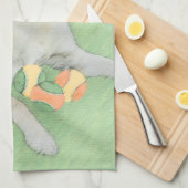 Gele labrador Retriever & Tennis Balls Painting Theedoek (Quarter Fold)