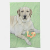 Gele labrador Retriever & Tennis Balls Painting Theedoek (Verticaal)