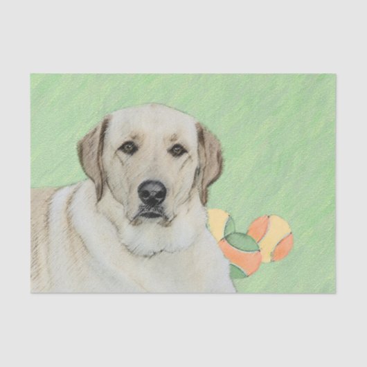 Gele labrador Retriever & Tennis Balls Painting Tissuepapier (Voorkant)