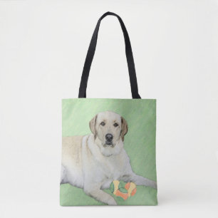 Gele labrador Retriever & Tennis Balls Painting Tote Bag