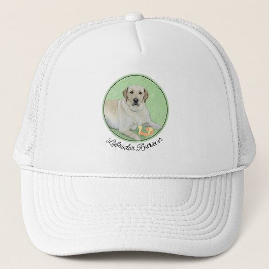 Gele labrador Retriever & Tennis Balls Painting Trucker Pet (Voorkant)