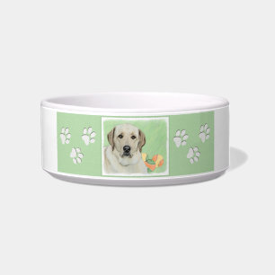 Gele labrador Retriever & Tennis Balls Painting Voerbakje