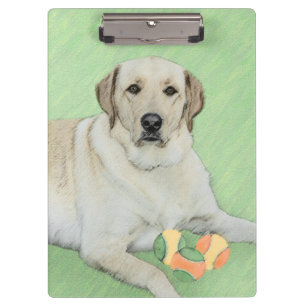 Gele labrador Retriever & Tennis Balls schilderen Klembord