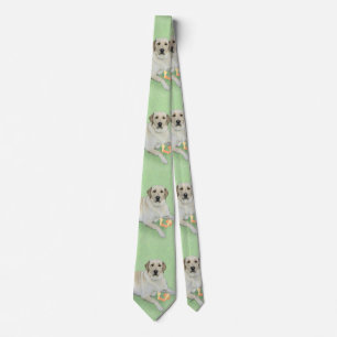 Gele labrador Retriever & Tennis Balls schilderen Stropdas