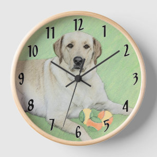 Gele Labrador Retriever & Tennisballen Schilderij