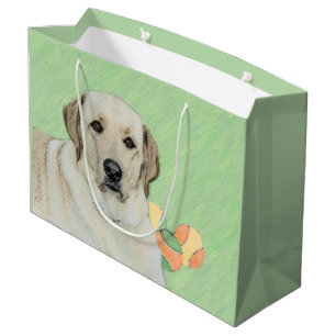 Gele Labrador Retriever & Tennisballen Schilderij Groot Cadeauzakje