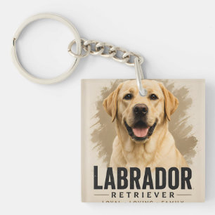 Gele Labrador Retriever Trouw Liefhebbende Gezondh Sleutelhanger