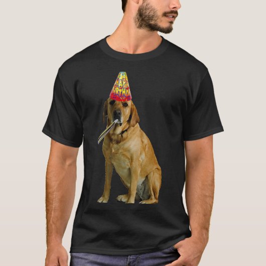 Gele Labrador Retriever Verjaardag T-shirt (Voorkant)