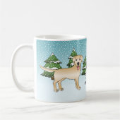 Gele labrador Retriever - Winter Forest & Name Koffiemok (Links)