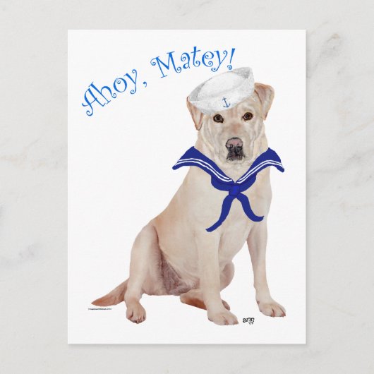 Gele Labrador Retriever Zeiler Briefkaart (Voorkant)