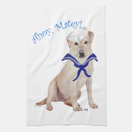 Gele Labrador Retriever Zeiler Theedoek (Verticaal)