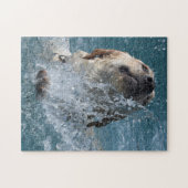 Gele labrador Retriever zwemmen Legpuzzel (Horizontaal)