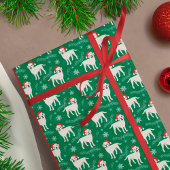 Gele labrador Retrievers in kerstPetten Cadeaupapier
