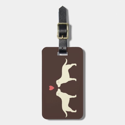 Gele Labrador Retrievers met Hart Bagagelabel (Voorkant verticaal)