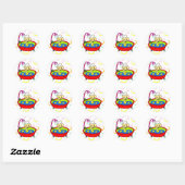 gele labrador & rubbereenden Cartoon Ronde Sticker (Vel)