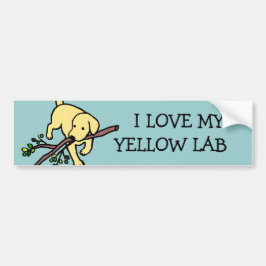 Gele labrador Sand Letters Cartoon Bumpersticker