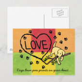 Gele labrador Sand Letters Cartoon Mosaic Briefkaart (Voorkant / Achterkant)