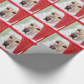 Gele Labrador Santa Kerstmis Wrapping Papier (Hoek)